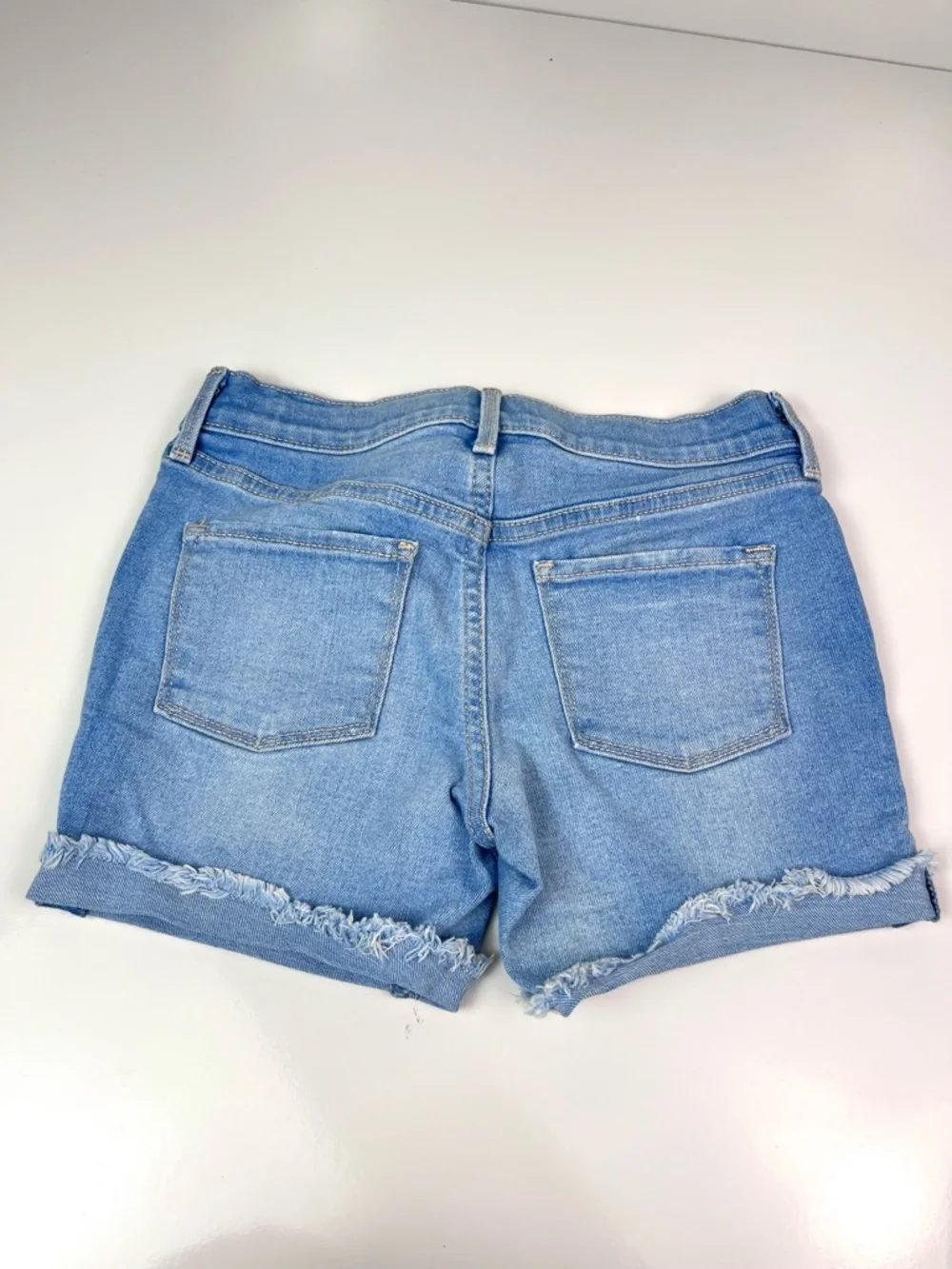 Old Navy Girls Kids Cuffed Jean Shorts Lace Side Detail Sz 10